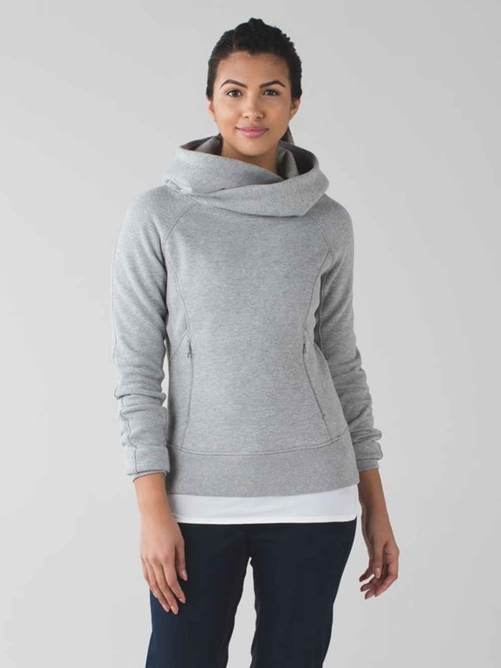 Lululemon Heather Gray Under Wraps Pullover Hoodie Size 8